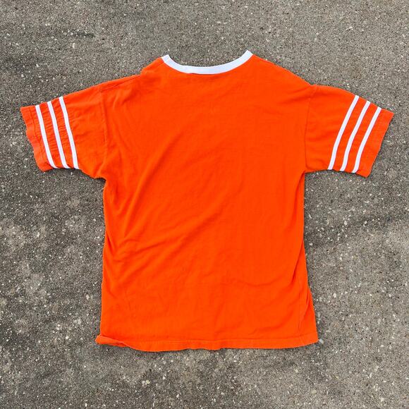 Atari Orange White Ringer T-shirt Changes Preshrunk Size LARGE Made in Canada - Picture 2 of 5